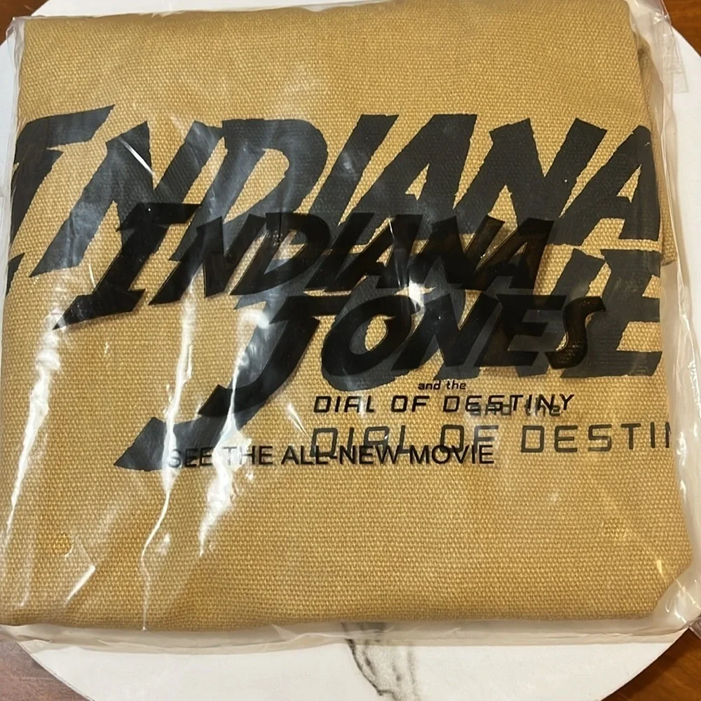 Indiana Jones Canvas Tote Bag Dial of Destiny Official Movie Logo Merchandise